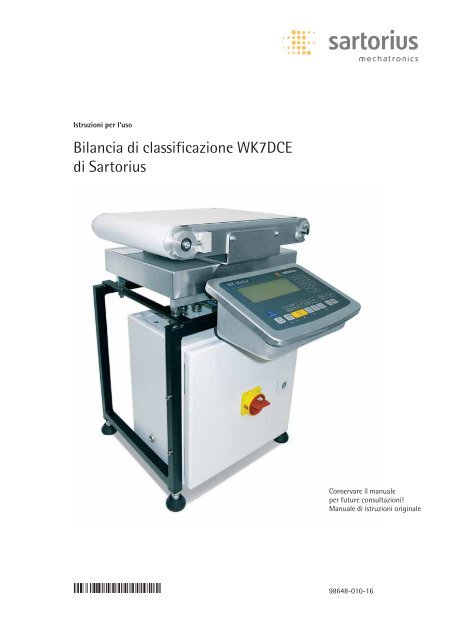 Bilancia di classificazione WK7DCE di Sartorius - Sartorius AG