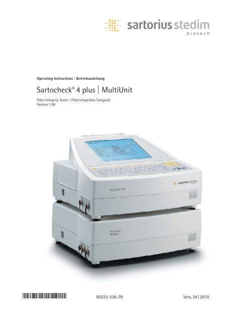 Manual Sartocheck4plus SPI6046-a - Sartorius AG