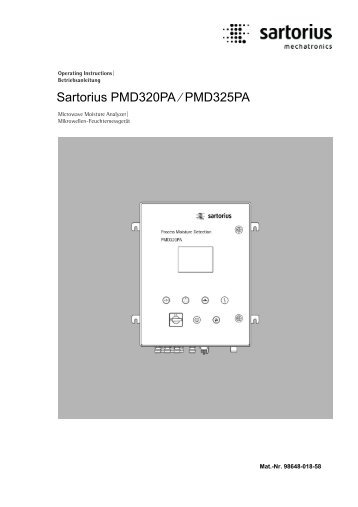 Sartorius LMA300P Sartorius PMD320PA ⁄ PMD325PA - Sartorius AG