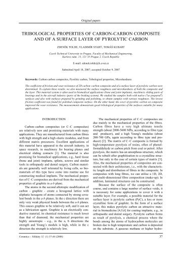 TRIBOLOGICAL PROPERTIES OF CARBON ... - Ceramics-Silikaty