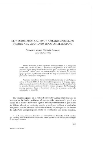 EL "HISTORIADOR CAUTIVO": AMIANO MARCELINO FRENTE A ...