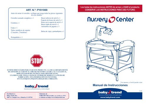 Manual de Instrucciones - Baby Trend