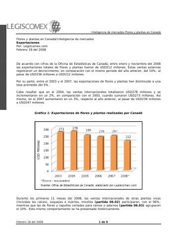 Flores y plantas en Canadá/Inteligencia de mercados ... - Legis