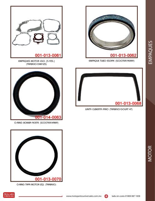 CATALOGO DE REFACCIONES 2009 - Motopartes Universales