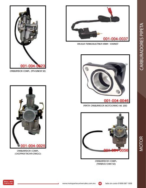 CATALOGO DE REFACCIONES 2009 - Motopartes Universales