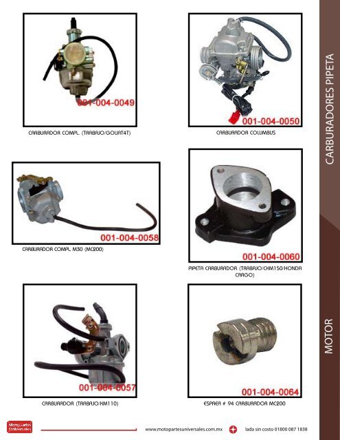 CATALOGO DE REFACCIONES 2009 - Motopartes Universales