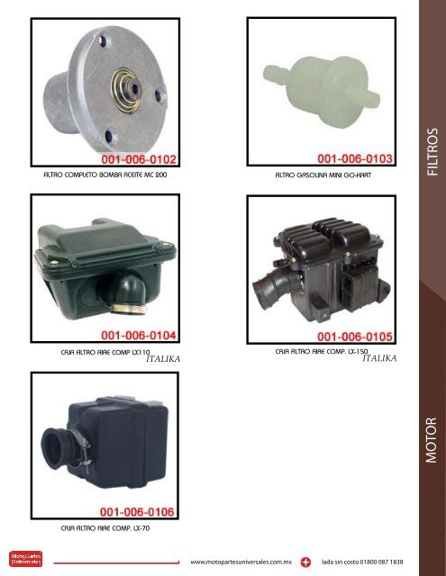 CATALOGO DE REFACCIONES 2009 - Motopartes Universales