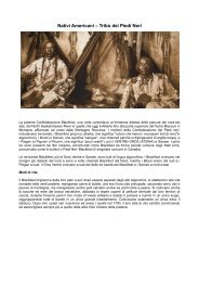 Nativi Americani – Tribù dei Piedi Neri - Indiani America