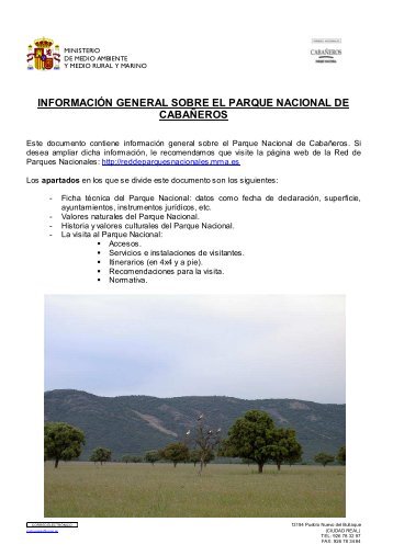 documento de información general - Red de Parques Nacionales