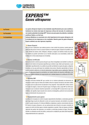 Gases de Alta Pureza: especificaciones estándar - Carburos Metálicos