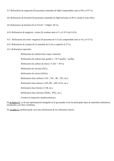 REFRACTARIOS - TEMA I -LOS MATERIALES ... - Página Antigua