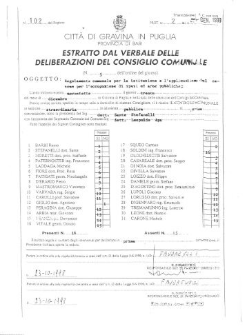 Regolamento COSAP - Comune di Gravina in Puglia