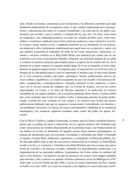 José Ignacio Fortea Pérez, Las Cortes de Castilla y León bajo los ...