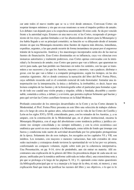 José Ignacio Fortea Pérez, Las Cortes de Castilla y León bajo los ...