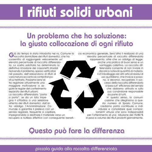 I rifiuti solidi urbani - Comune di Colle Umberto