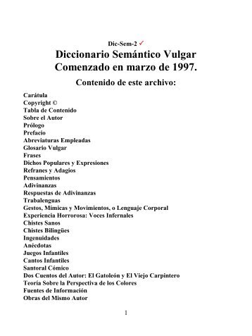 Diccionario Semántico Vulgar - Radio Verdad