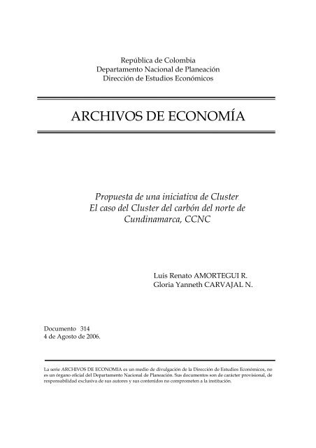 ARCHIVOS DE ECONOMÍA - Departamento Nacional de Planeación