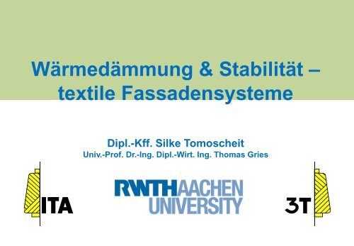 Präsentation ITA an der RWTH Aachen - ZiTex