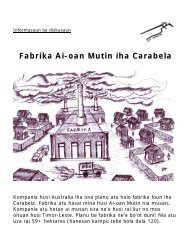 Fabrika Ai-oan Mutin iha Carabela - La'o Hamutuk