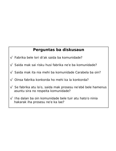 Fabrika Ai-oan Mutin iha Carabela - La'o Hamutuk