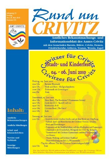 Termine 2010 für - Amt Crivitz