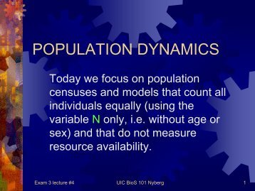 POPULATION DYNAMICS