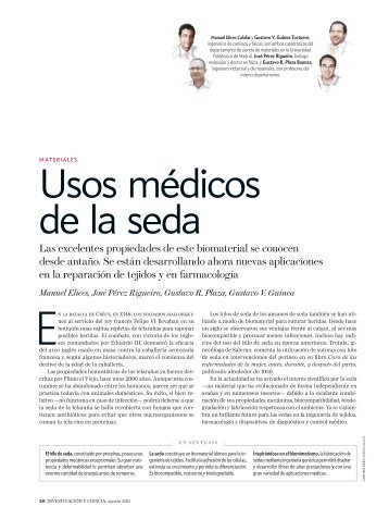 ver artículo "Usos médicos de la seda" - Departamento de Ciencia ...