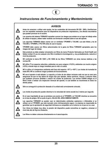 TORNADO T3 Instrucciones de Funcionamiento y ... - Scott Safety