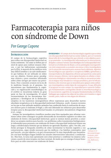 Farmacoterapia para niños con síndrome de Down - Fundación ...