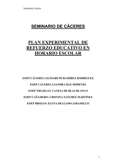 SEMINARIO DE CÁCERES - Recursos