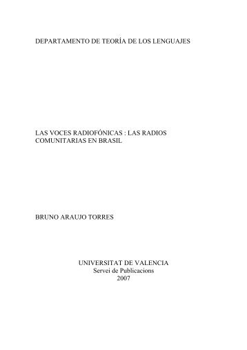 las radios comunitarias en brasil bruno araujo torres univers - Inicio ...