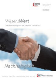 Nachhaltigkeit - Sattler & Partner AG