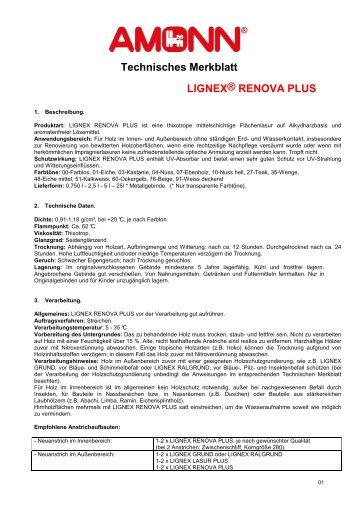 Technisches Merkblatt LIGNEX® RENOVA PLUS - Amonn