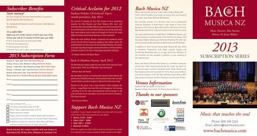 MusicA NZ - Bach Musica New Zealand