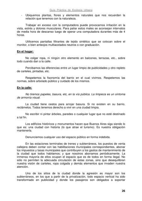 Guía Práctica de Ecología Urbana - Cuidemos Nuestra Argentina