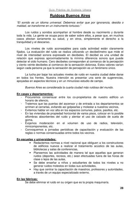 Guía Práctica de Ecología Urbana - Cuidemos Nuestra Argentina