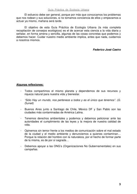 Guía Práctica de Ecología Urbana - Cuidemos Nuestra Argentina