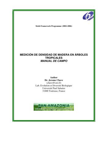 MEDICIÓN DE DENSIDAD DE MADERA EN ÁRBOLES ... - Rainfor