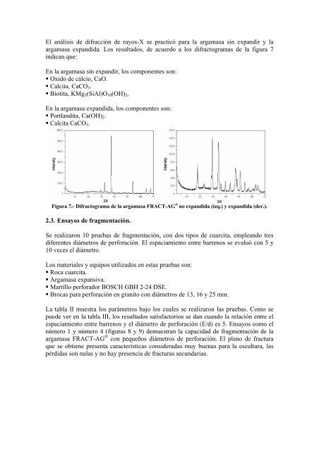 fragmentacion de roca con argamasa expansiva - DSpace en ESPOL