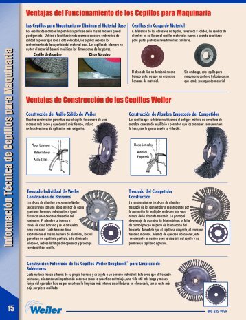 Información Técnica de Cepillos para Maquinaria