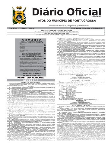 ATOS DO MUNICÍPIO DE PONTA GROSSA - Prefeitura Municipal ...
