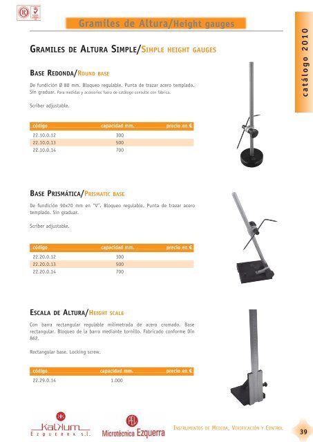 Micrómetros/Micrometers - instrumentos de verificación