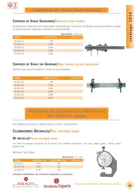 Micrómetros/Micrometers - instrumentos de verificación