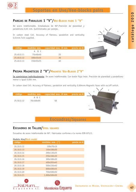 Micrómetros/Micrometers - instrumentos de verificación