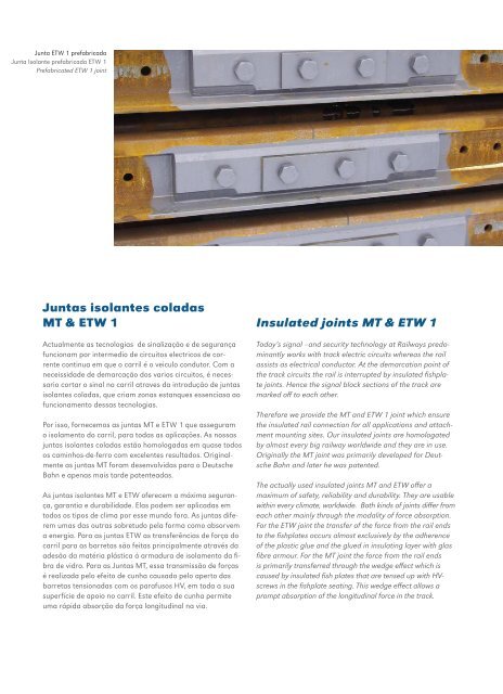 Juntas aislantes MT & ETW 1 (PDF, 0 - Elektro Thermit GmbH & Co KG