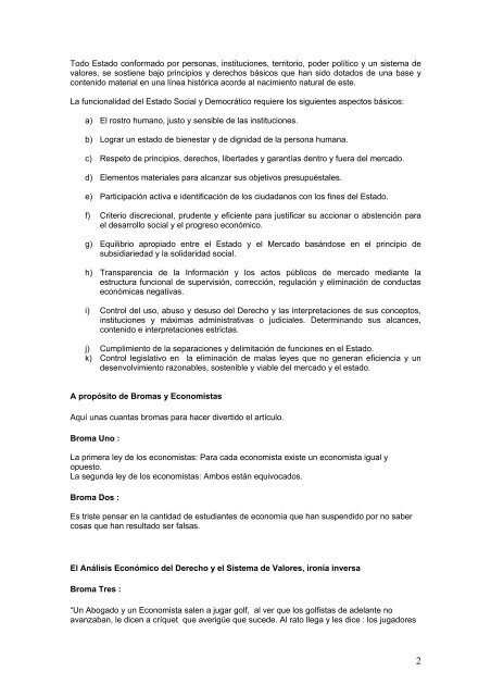 El Sistema de Valores del Derecho VS. El Análisis ... - Teleley