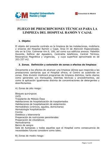 prescripciones técnicas sg 0 0003 2007 - Hospital Ramon Cajal