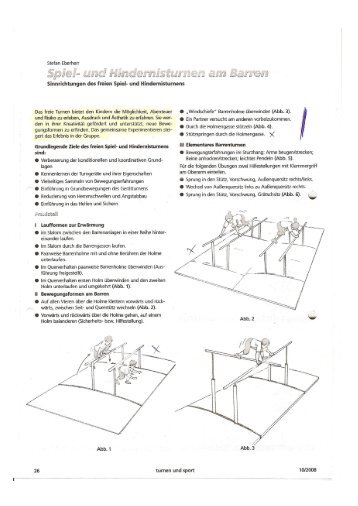 Hindernisturnen am Barren - Grundschule Schwarza