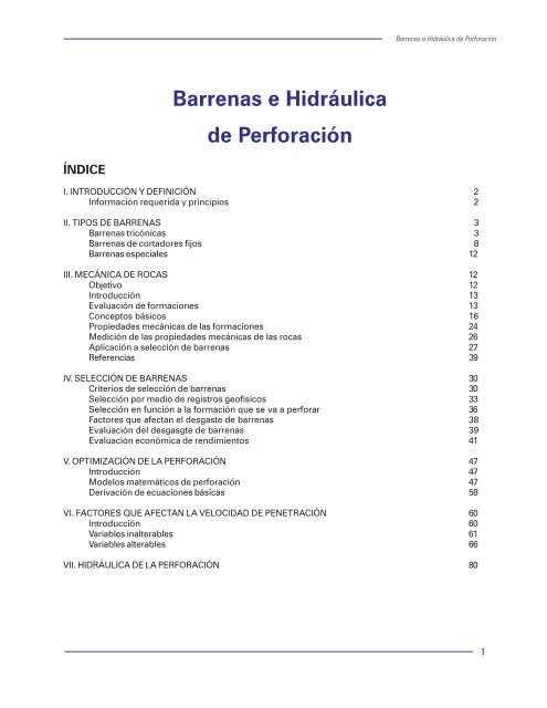 Barrenas e Hidráulica de Perforación - cedip