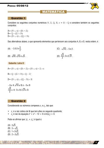 Gabarito - Matemática